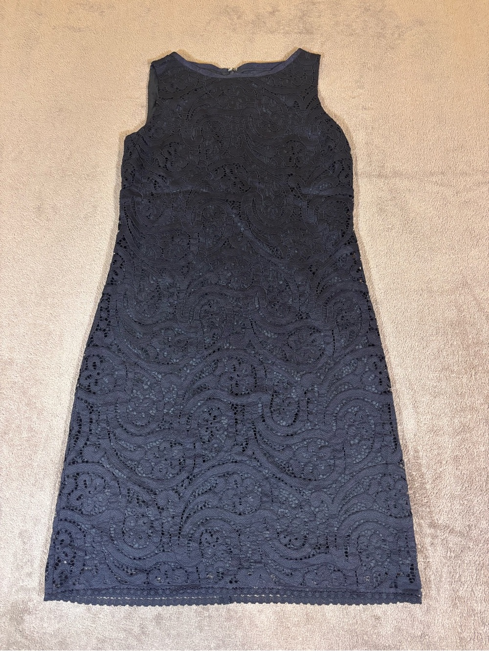 Brooks Brothers Sleeveless Navy Lace Shift Dress Womens 4